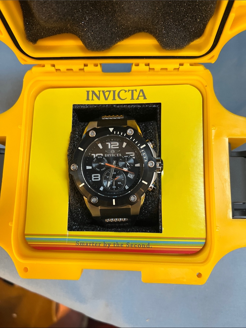Invicta “Speedway Collection” Black & Silver Men's Chronograph Watch Model 19526